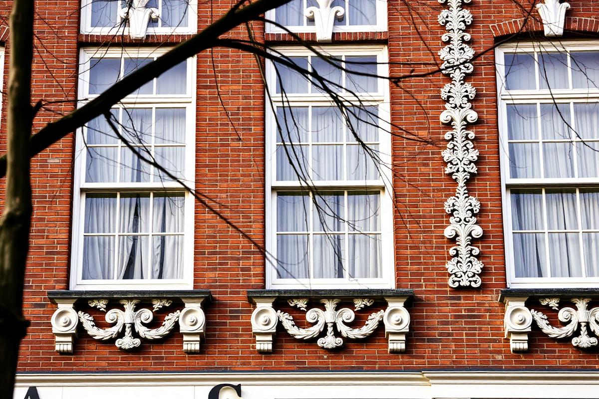 Facade of the Lindenbaum B.V office building at Concertgebouwplein, Amsterdam